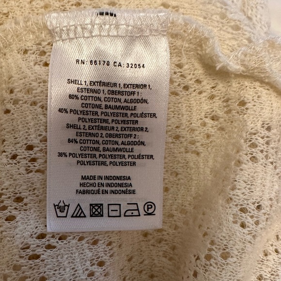 Anthropologie Meadow Rue Whispering Winds Cream Hooded Lightweight Sweater Top L - Picture 5 of 8